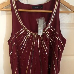 Cuteee Sequin red sleeveless / blouse